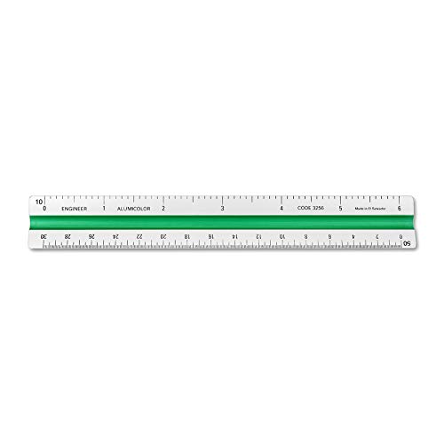 Image of Alumicolor Aluminum Engineer Color-Coded Solid Drafting Scale, 6IN, Silver