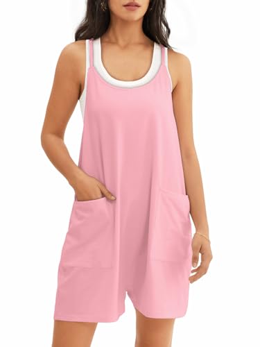 Image of ATHMILE Rompers for Women Summer Casual Short Jumpsuits Overalls Clothes Outfits 2025 Jumpers Loose Fit Girls Maternity