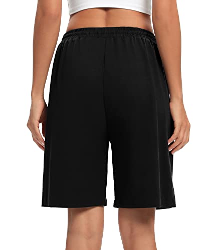 Asimoon Bermuda Shorts For Women Drawstring Yoga Shorts Casual Loose Comfy Wide Leg Athletic Workout Running Shorts With Pockets thumb #2