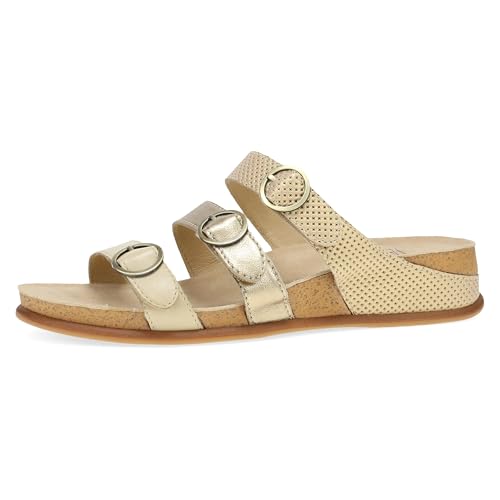 Image of Dansko Campbell Slip-On Wedge Sandal for Women -Low Profile Wedge with Arch Support, Adjustable Fit for Walking Comfort