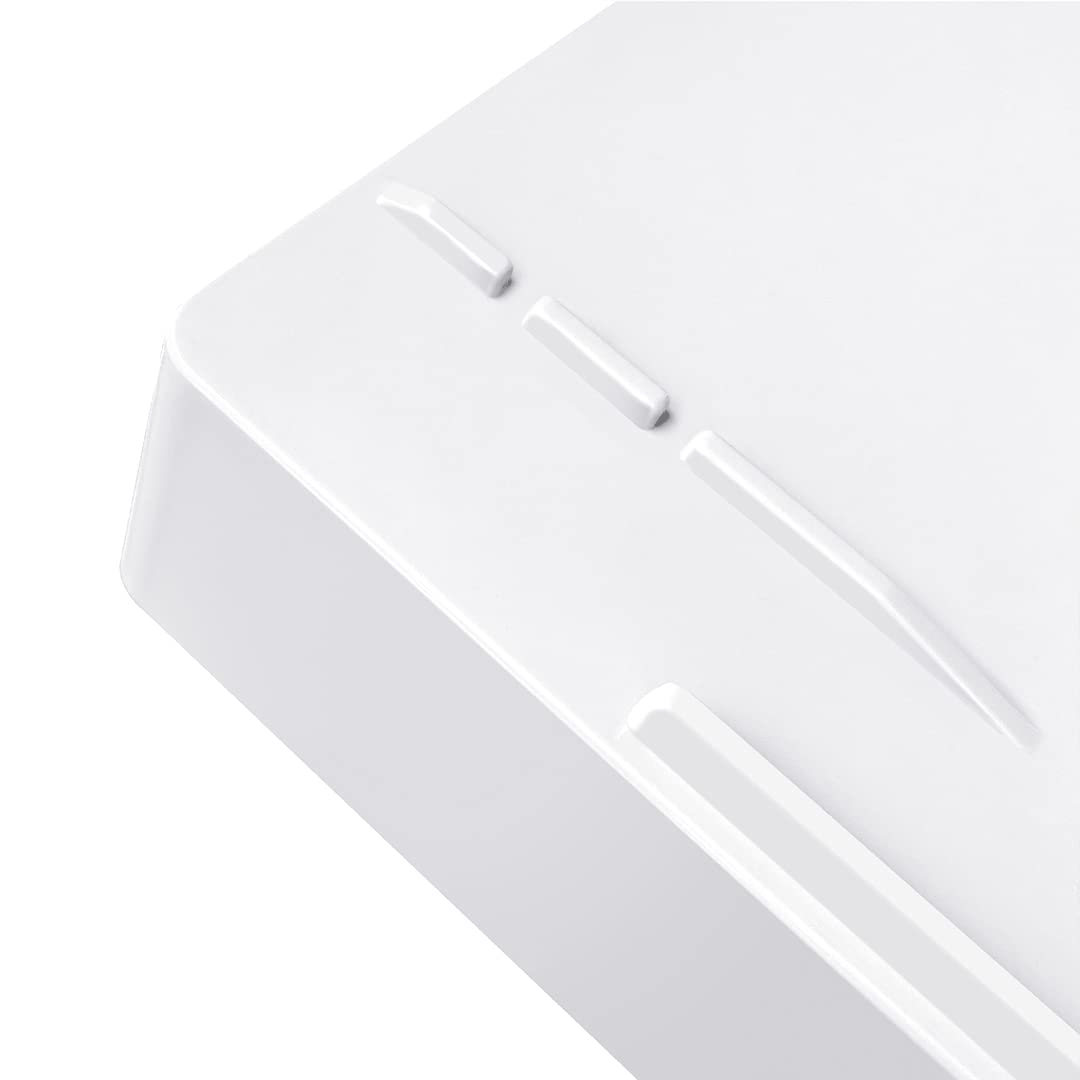 Acrimet Stapelbare Briefablage im Querformat, Büro-Organizer für Papier und Dokumente im A4-Format, Robuster Kunststoff (Farbe Weiß) (4 Stück)