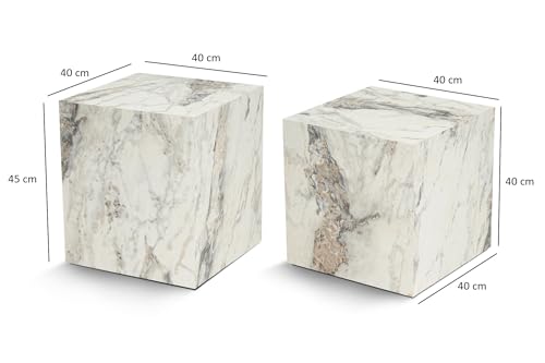 Mesa lateral de melamina efecto mármol Hanah Home Freesia Marble auxiliar 4
