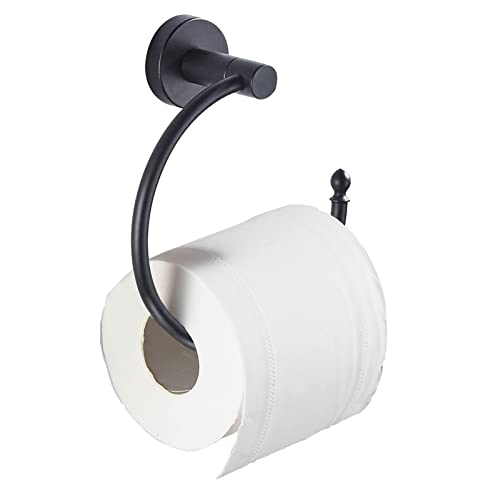 BigBig Home Porte-serviettes rond pour salle de bain - Noir mat - 16 cm Cover