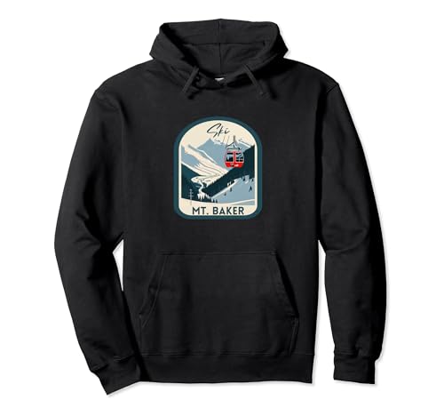 Ski Mt. Baker Retro Vintage Style Mt. Baker Ski Sweat à Capuche