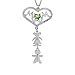 Collar con nombre personalizado Collar familiar Nombre grabado y piedra de nacimiento Corazón MOM y niños Colgante Aniversario(Plata 16)