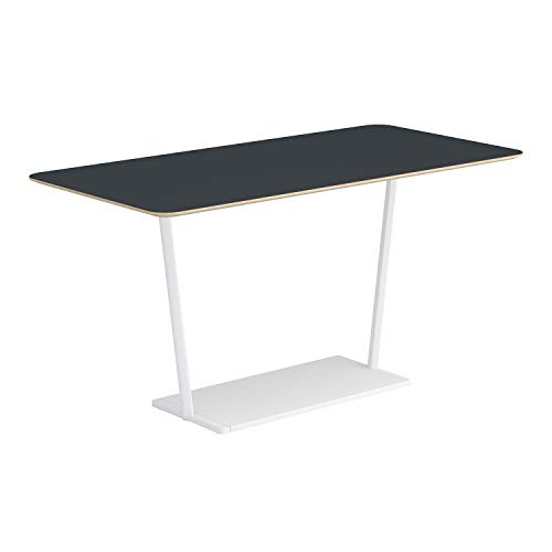 【メーカー配送・設置・組立】コクヨ ミーティングテーブル リージョン LT-RG189MHSAAF66 角形 T字脚 ミドルハイテーブル 幅180×奥行90×高さ90.4cm リノリウム天板 チャコール/脚ホワイト