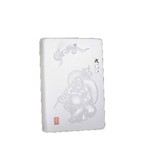 Marque de Bouddha en Jade Blanc Hetian, pendentif collier source de sérénité