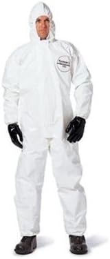 DuPont XL Tychem SL Chemical Protection Coveralls With Bound Seams, Attached Hood, Elastic Face, Elastic Wrists And Elastic Ankles
