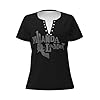 NIETRET Women's Singer-Miranda Deep V-Neck T-Shirts Low Cut Sexy Shirts Summer Short Sleeve Top Tees Black S #4