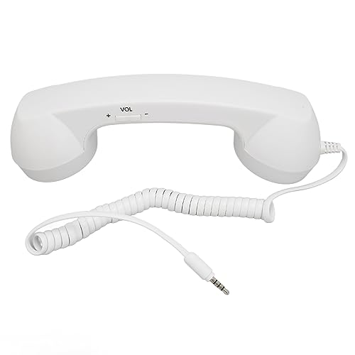 Retro Telefonlur för Mobiltelefon - Strålningssäker (Vit)