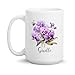 Cenluxy Custom Orchid Coffee Mug With Name, Orchid Flower Mug, 11Oz 15Oz