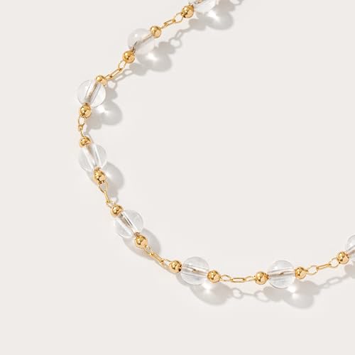 Fettero Choker Necklace for Women 14K Gold Plated Beaded Ball Boho Necklaces Charm Dainty Gold Necklaces for Women Summer Jewelry