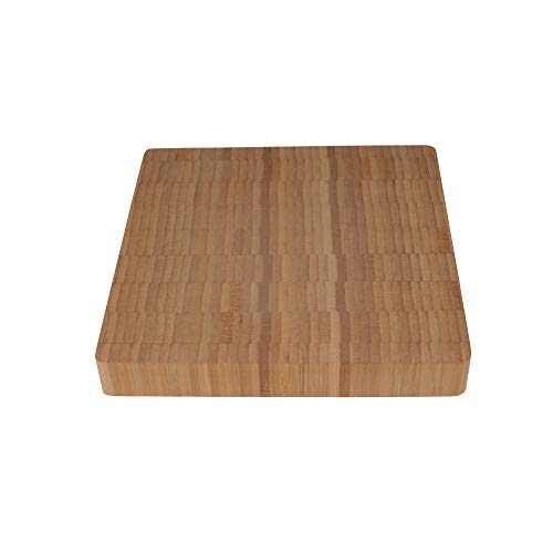 BambooMN Premium Bamboo End Grain Kitchen Cutting Board - 7" x 7" x 1" - 1 Piece, 7"x7"x1", 17.8L x 17.8W cm - Image 3
