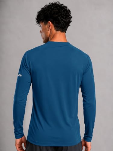 Image of EYEBOGLER Men's Full Sleeve Round Neck Activewear T-Shirt | Dry Fit Sports Top for Gym, Running & Training | Breathable Stretch Fabric | Athletic Fit for Workout & Outdoor Activities