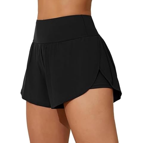 ATTRACO Women's 2 in 1 Swim Shorts with Pockets Cover
