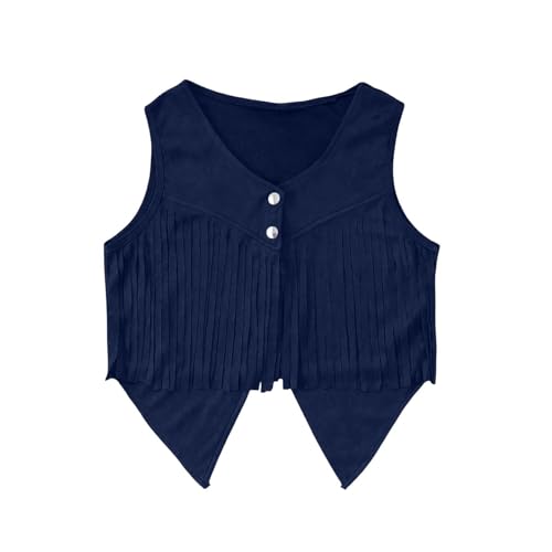 Gilet western décontracté fille et garçon confortable en haut marron souple