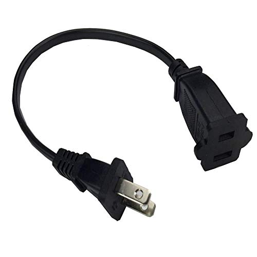 Tekit (1ft/0.3m) US Power Extension Cable Cord US AC 2-Prong Male/Female Power Cable,USA Outlet Saver Power Extension Cord Cable 2-Prong 2 Outlets for NEMA 5-15P to NEMA 5-15R