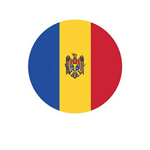 EW DesignsRound Moldovan Flag Sticker Decal Vinyl Moldova MDA MD Bumper Sticker Vinyl Sticker Car Truck Decal 5"