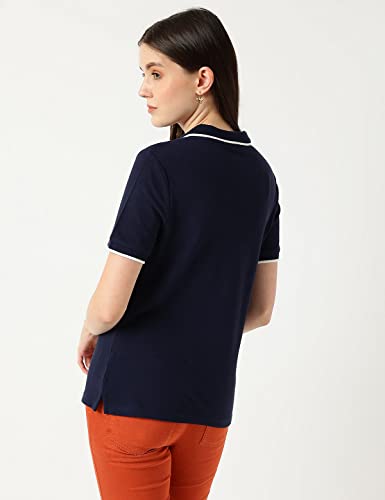 Marks & Spencer Pure Cotton Striped Polo Neck T-Shirt
