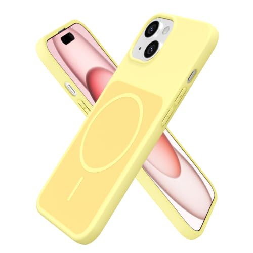 Coque iPhone 15 jaune magnétique souple protège votre écran des chutes