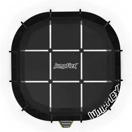 JumpFlex Trampoline MEGA Outdoor Trampoline with Net Enclosure and Ladder Playset, for Kids and Adults, Green/Black