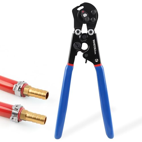 2 IN 1 Ratchet PEX Crimping Tool Cinch and Remove Dual Function Ergonomic Handle for PEX Pipe and Pinch Crimping Suitable for 3/8