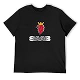 Qinglaizi Saab Unisex T Shirt Fashion Cotton Tee&Tops for Men T-Shirt Black XL