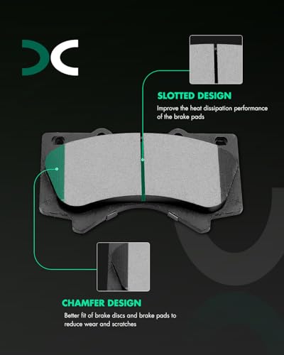 Image of SCITOO D1303 D1304 Front Ceramic Rear Semi-Metal Disc Brake Pad Set 8PCS | Fit For Lexus For LX570 2008-2011 2013-2021,For Toyota For Land Cruiser 2008-2011 2013-21,For Sequoia,For Tundra; w /Hardware