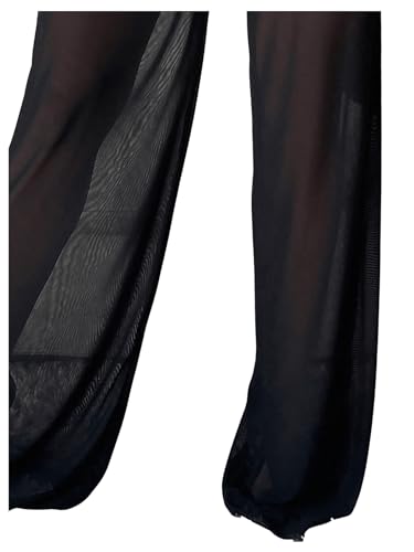 Women's Sheer Mesh Tie Front Bathing Suit Cover Up Pants Wide Leg Loose Swimsuit Cover Up Beach Pants3