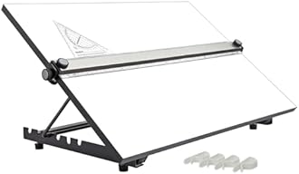 Liquidraw A1 Drawing Board - 35" x 25" | Parallel Motion Bar Table With 6 Adjustable Working Angles | Includes Drafting Board Clips & Set Square | For Artists, Architects, Students & Professionals