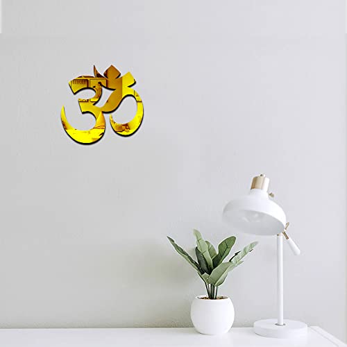 Image of VAH-Kya Bat Hai !! mandir Sticker, Stickers for mandir, Stickers for mandirs, om wall Decor, subh labh for Door Entrance, shubh labh for Home and Pooja Room Decor Items(OM Meditation Arcylic Sticker)