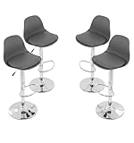 MIREL Sillas para Bar y Barra de Cocina con Respaldo y Reposapies de Altura Ajustable - Bancos de Bar con Asiento Acolchado...