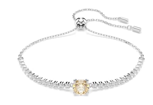 Swarovski Matrix Tennis bracelet Mixed cuts, Yellow, Rhodium plated
