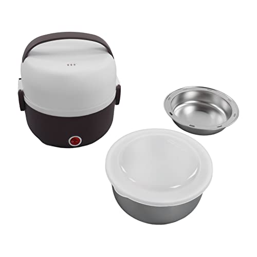 Fiambrera Eléctrica de 250 W, 2 Capas de Calefacción, Fiambrera, Calentador de Huevos, Calentador de Alimentos Portátil, Fiambreras Bento, Fiambrera con Rejilla para Huevos Al Vapor para(Púrpura)