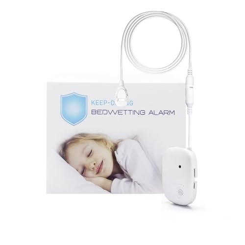 borotess Bed Wetting Alarm for Boys Girls, Pee Alarm with Strong Vibration, Potty Training Alarm for Kids, White