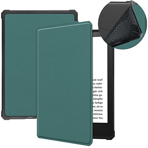 Miimall Compatible with Kindle Paperwhite 11th Generation 2021 Leather with TPU Case Protective TPU Leather Cover Cases for Kindle Paperwhite 11th 2021 and Kindle Paperwhite Signature Edition(Green)