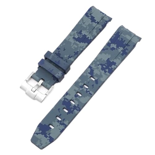 Bracelet MoonSwatch en silicone bleu royal GUMMMY à extrémité incurvée 20mm pour homme et femme