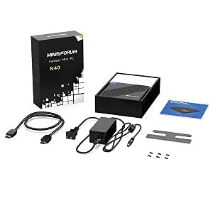 Mini PC Lüfterlos MINISFORUM Intel Celeron N4020 (bis zu 2.8 GHz) 4GB DDR4/64GB eMMC Mini Desktop Computer HDMI und VGA-Anschluss 2.4/5.8 G WiFi BT4.2 3xUSB3.0, M.2 2242 SSD