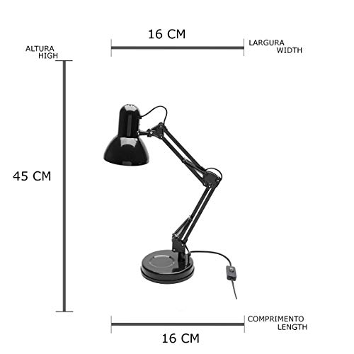 Luminária Mesa Metal Pixel Urban Preto