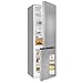 Exquisit Kühl-Gefrierkombination freistehend 315 l | Kühlschrank mit Gefrierfach, EEK C, 40 dB, LED, Inoxlook, Türanschlag wechselbar | KGC5320-95-E-040C