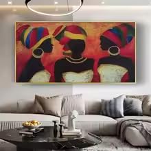 Tableau abstrait bohème célébrant la culture africaine sur toile MAIMANG 55x110