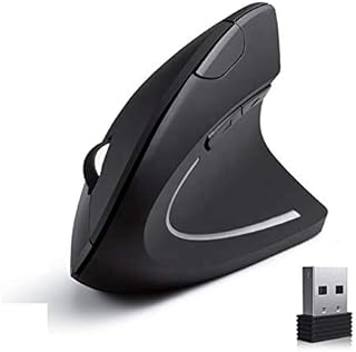 ISMMIK 2.4G Vertical Wireless Ergonomic mouse Computer Mouse Optical Mouse 800/1200 /1600 DPI 5 Buttons for Laptop Desktop PC Macbook Black
