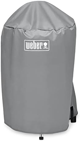 Weber Premium Grill Cover | 47cm BBQ Cover, Heavy Duty | Breathable UV & Water-Resistant Round Barbecue Covers | Portable & Light | Quality BBQ Accessories, Outdoor Cooking & Grilling - Grey (7175)
