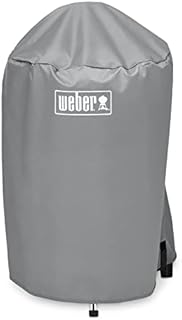 Weber Premium Grill Cover | 47cm BBQ Cover, Heavy Duty | Breathable UV & Water-Resistant Round Barbecue Covers | Portable & Light | Quality BBQ Accessories, Outdoor Cooking & Grilling - Grey (7175)