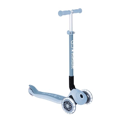 Trottinette pliable à lumières Globber Primo ECO bleue pour enfant
