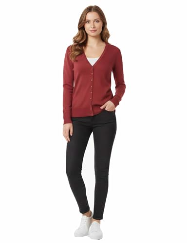 Image of Allsense Women's Long-Sleeve V-Neck Cardigan Sweater | Button Down, Lightweight Soft Knit