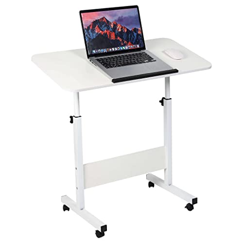 Reversible Table Height Adjustable Home Office Desk Portable Laptop Desk Suitable For Bedroom Bedside Office Living Room Sofa Mobile Small Space Portable Desk Furniture Size 15.7 * 31.5 Inches, White #TOP26