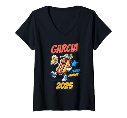 Mujer Garcia Family Reunion 2025 - Verano personalizado a juego Camiseta Cuello V