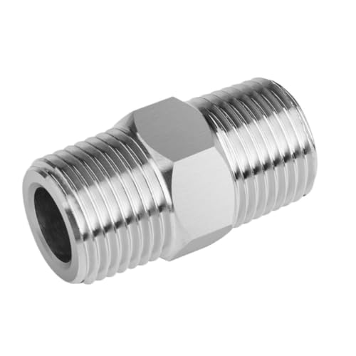 1/8" 1/4" 3/8" 1/2" 3/4" 1" NPT Male Thread 304 Stainless Steel Nipple Pressure Pipe Fitting Connector Adapter Coupling