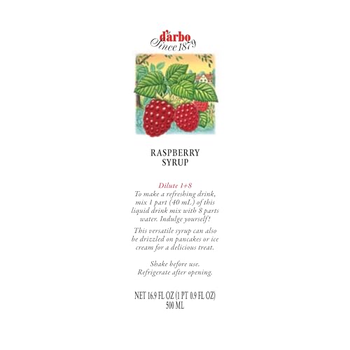 D'arbo All Natural Raspberry Fruit Syrup, 16.9oz